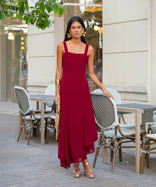 Vestido Ryota borgoña