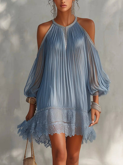 Celeste | Minivestido Azul con Encaje