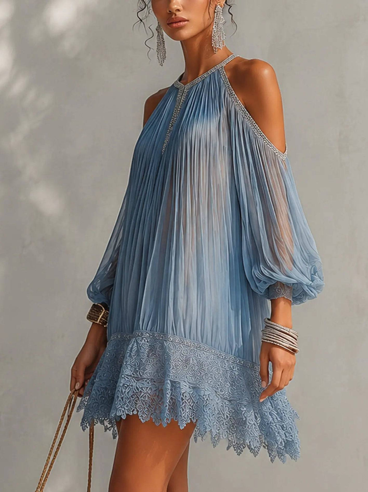 Celeste | Minivestido Azul con Encaje