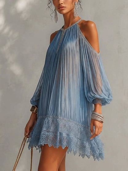 Celeste | Minivestido Azul con Encaje