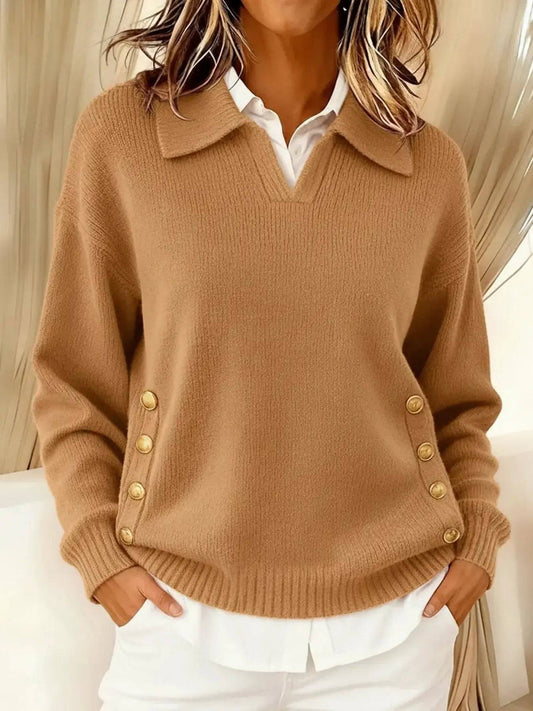Vicenta | Suéter con Cuello Polo y Botones
