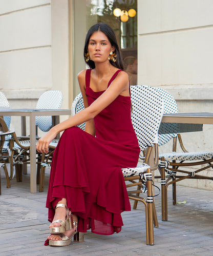 Vestido Ryota  borgoña