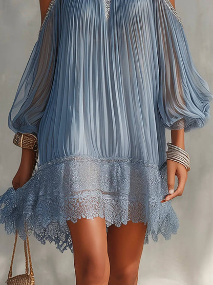 Celeste | Minivestido Azul con Encaje