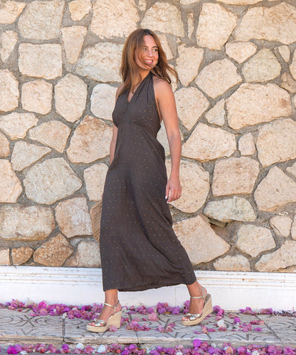 Vestido multiposicion viscosa lurex