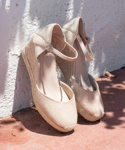 Cuñas pulsera tobillo beige