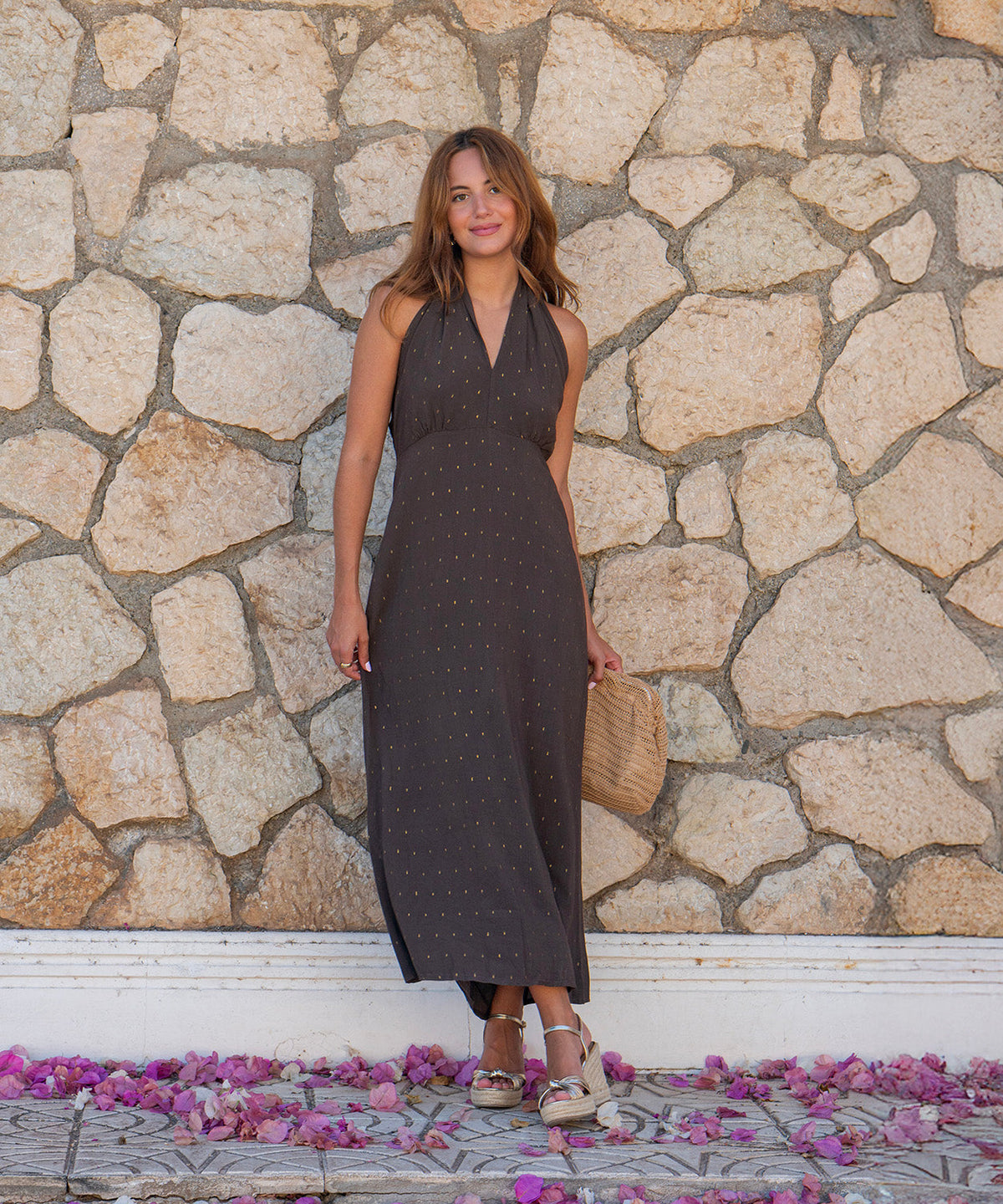 Vestido multiposicion viscosa lurex