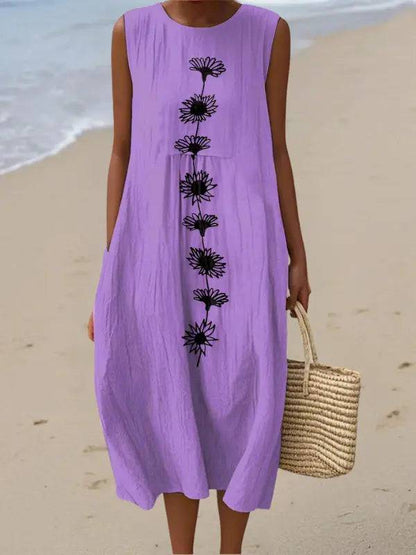 Emma | Vestido Midi Floral Morado