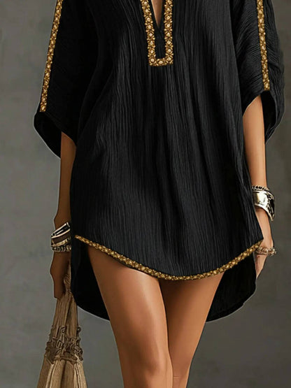 Mirella | Vestido Corto Negro Escote V