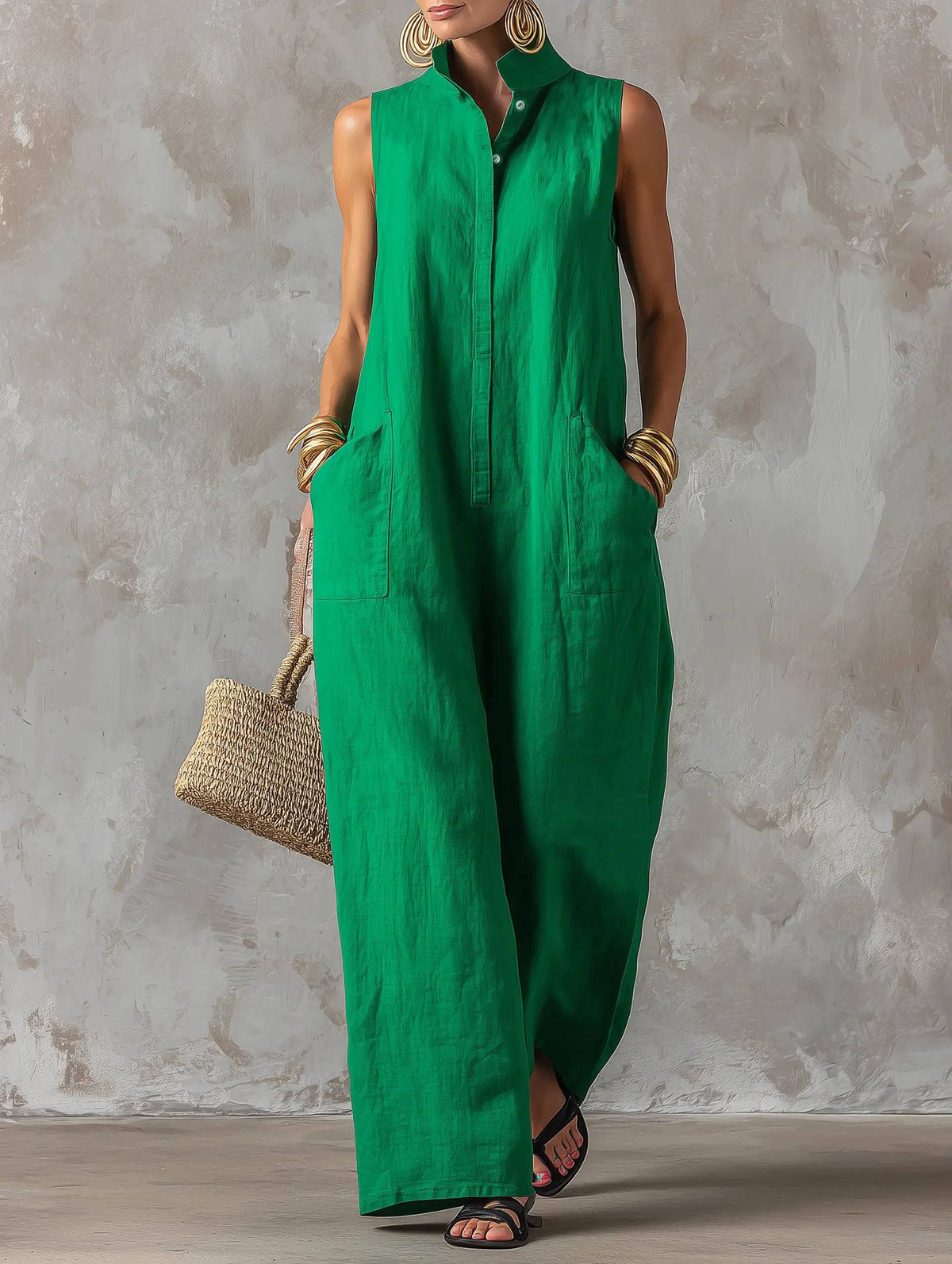 Jerline | Jumpsuit Maxi de Pierna Ancha