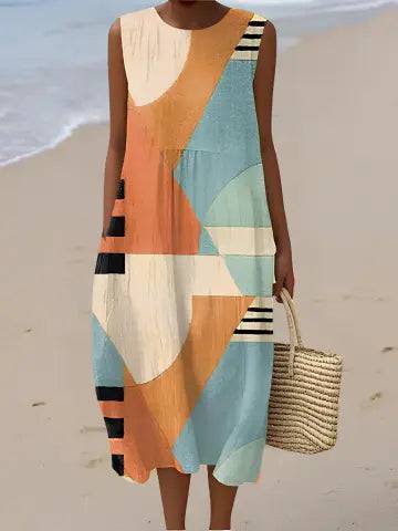 Iris | Vestido Midi Geométrico