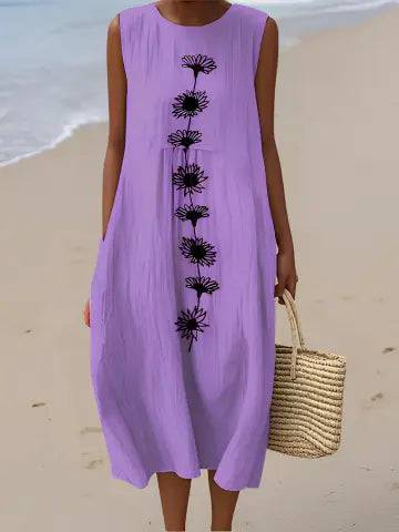 Emma | Vestido Midi Floral Morado