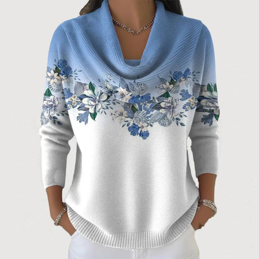 Alba | Suéter Floral con Cuello Vuelto