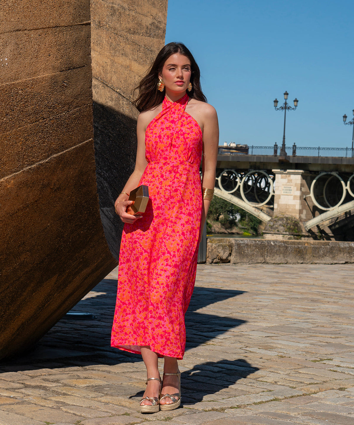 Vestido escote multiposicion gasa  verano