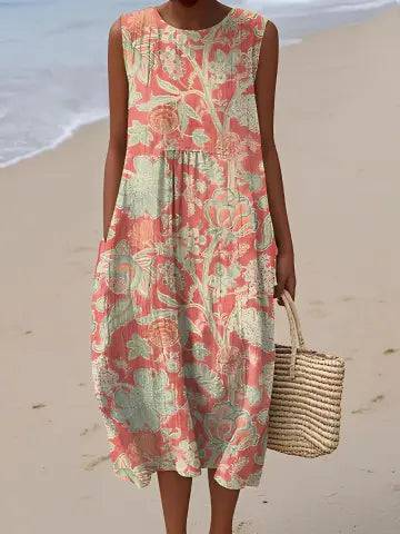 Beth | Vestido Midi Floral Coral
