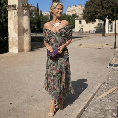 Mikaela | Vestido Maxi de Hombros Descubiertos
