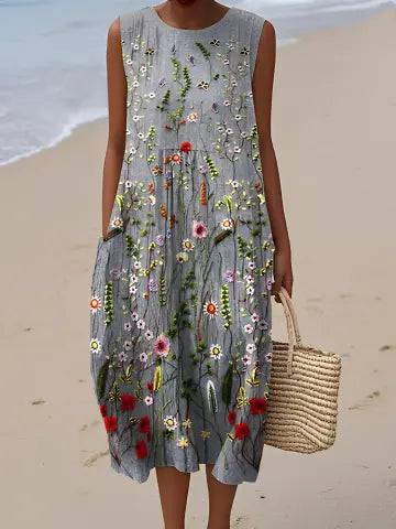 Cara | Vestido Midi Flores Silvestres