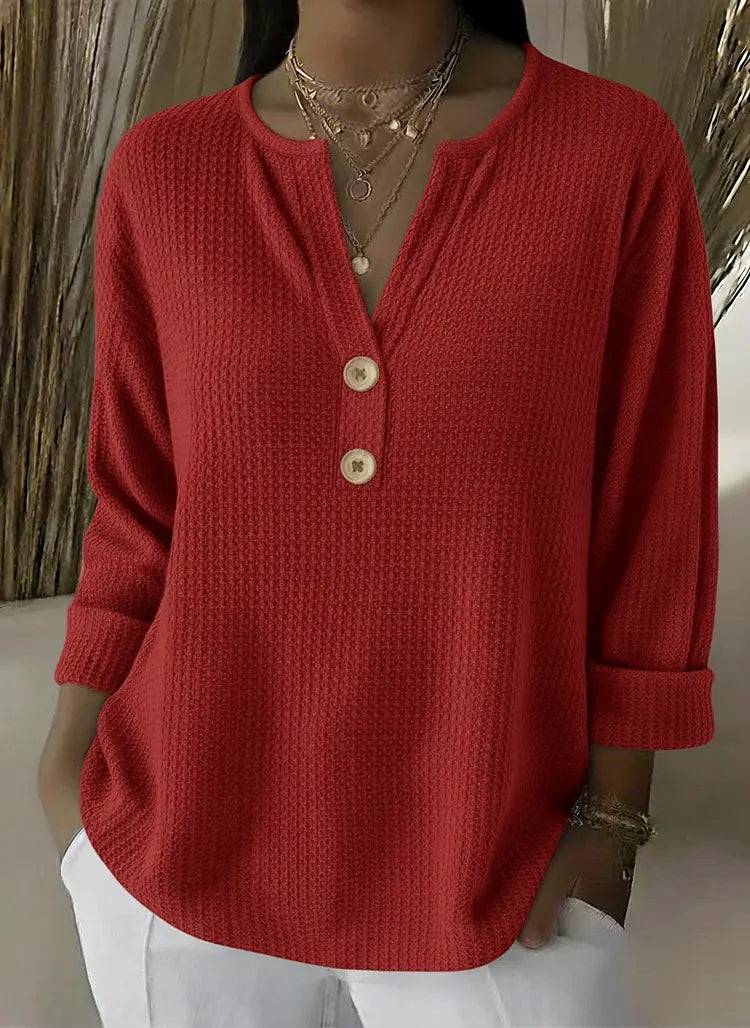Lucía | Playera Henley Gofrada con Botones