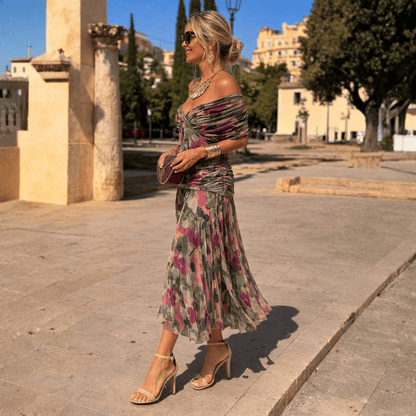 Mikaela | Vestido Maxi de Hombros Descubiertos
