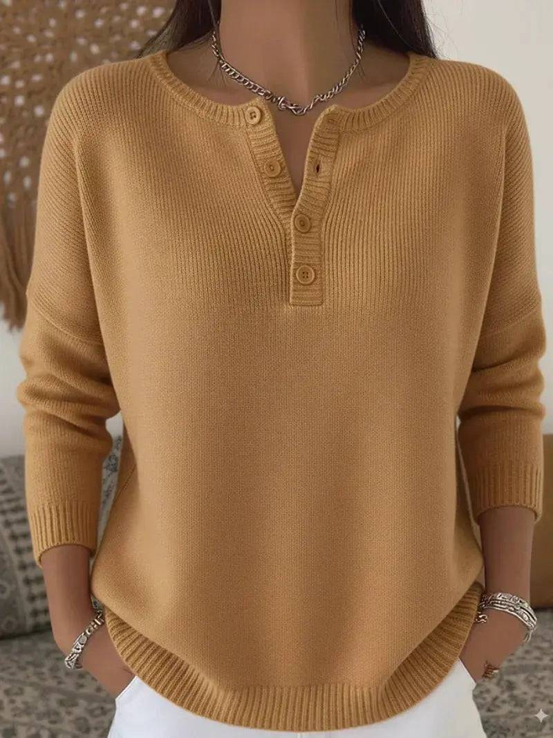 Helena | Suéter de Punto con Botones Henley