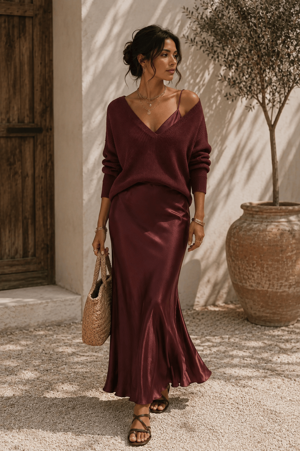 Alma | Vestido de Satén Elegante con Suéter