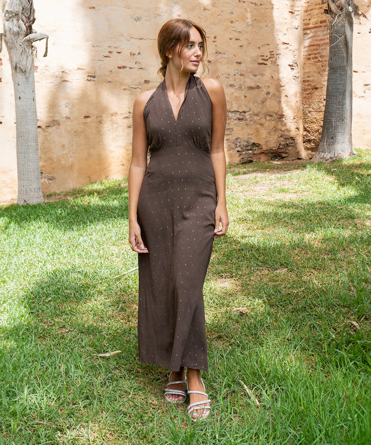 Vestido multiposicion viscosa lurex