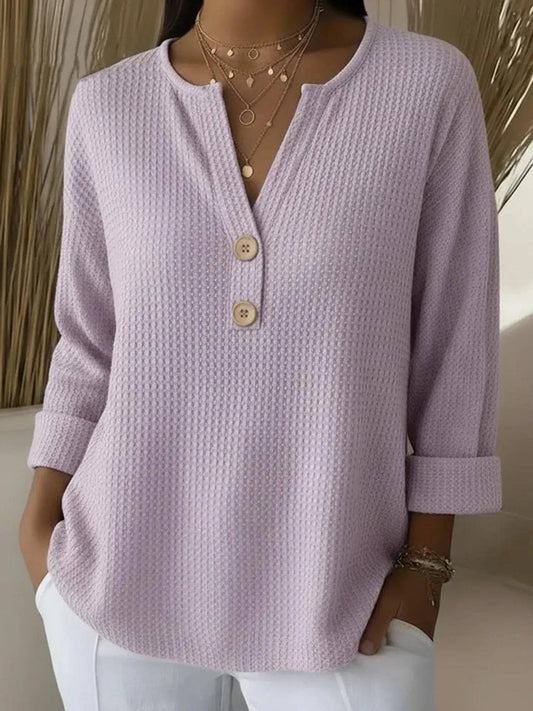 Lucía | Playera Henley Gofrada con Botones