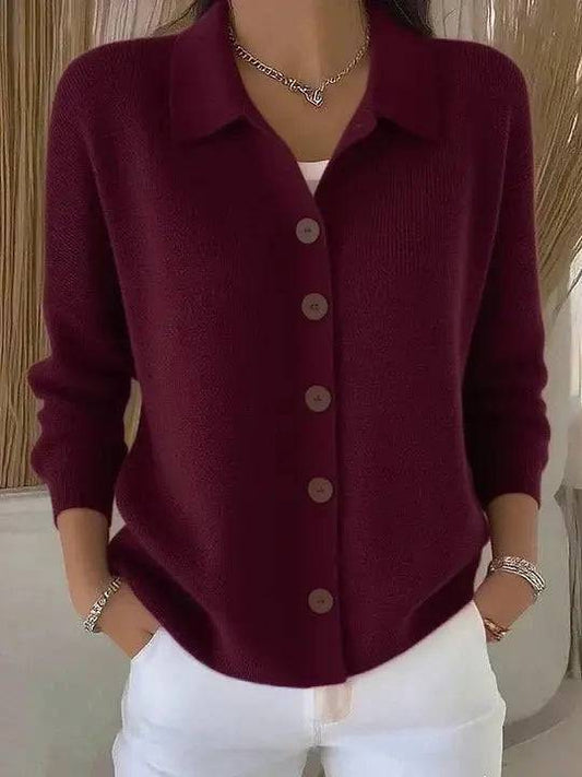 Josefina | Chamarra de Punto con Cuello y Botones