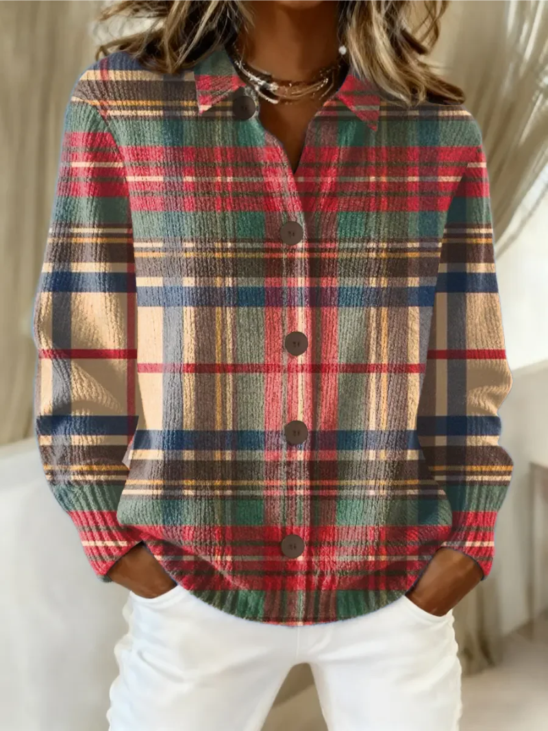 Estelle | Chamarra a Cuadros Multicolor con Botones