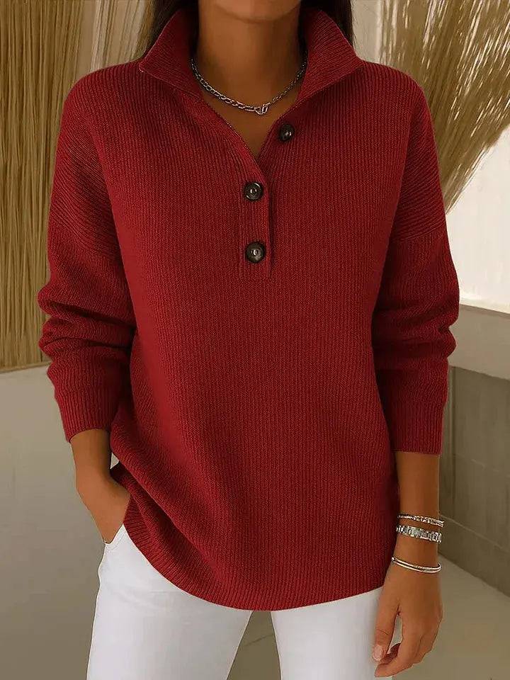 Amparo | Suéter Polo con Cuello de Pico