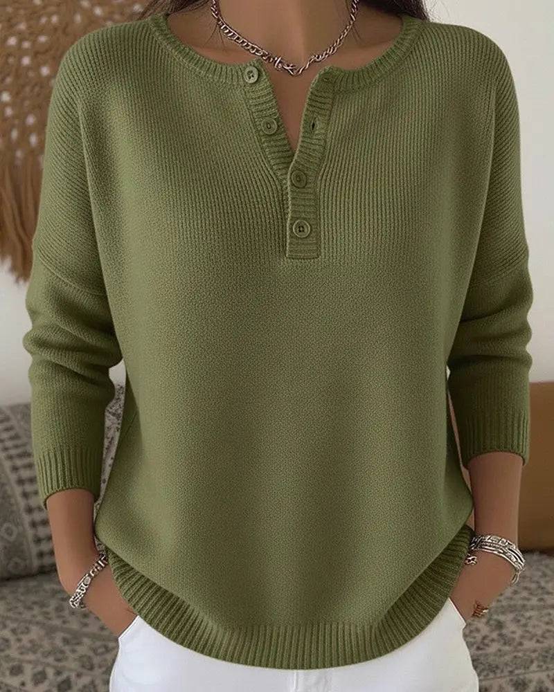 Helena | Suéter de Punto con Botones Henley
