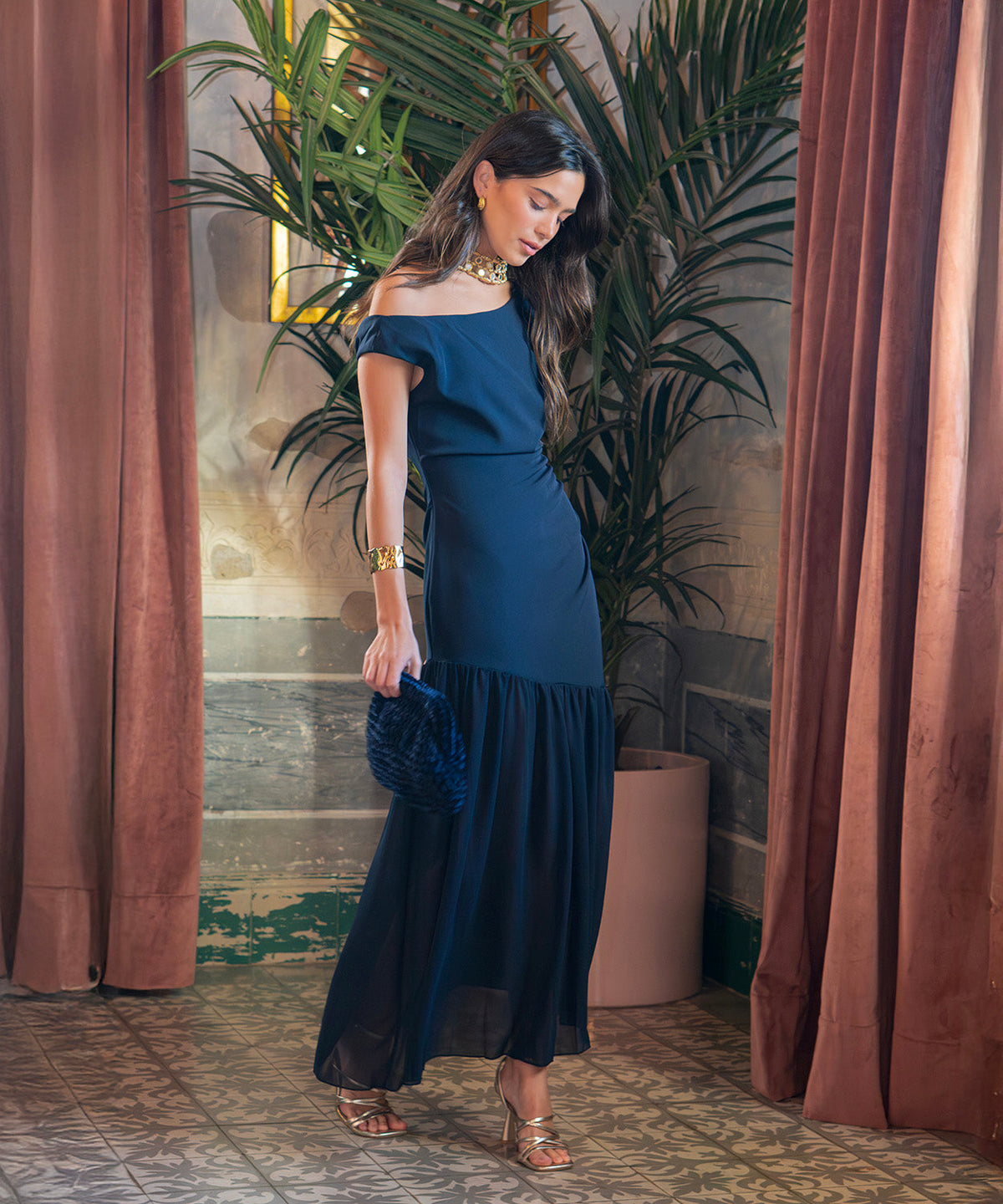 Vestido Imena azul marino