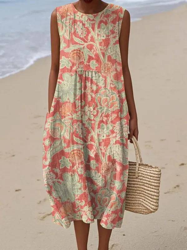 Beth | Vestido Midi Floral Coral