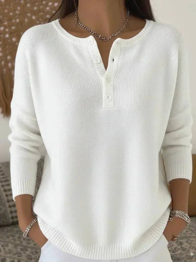 Helena | Suéter de Punto con Botones Henley