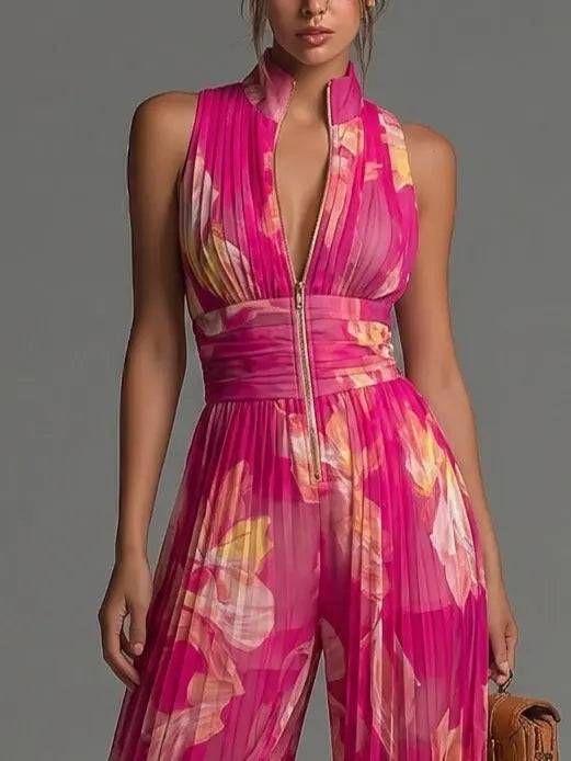 Jumpsuit Plisado sin Mangas