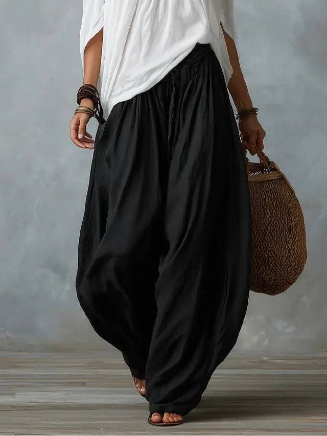 Conjunto Top Blanco y Pantalón Ancho