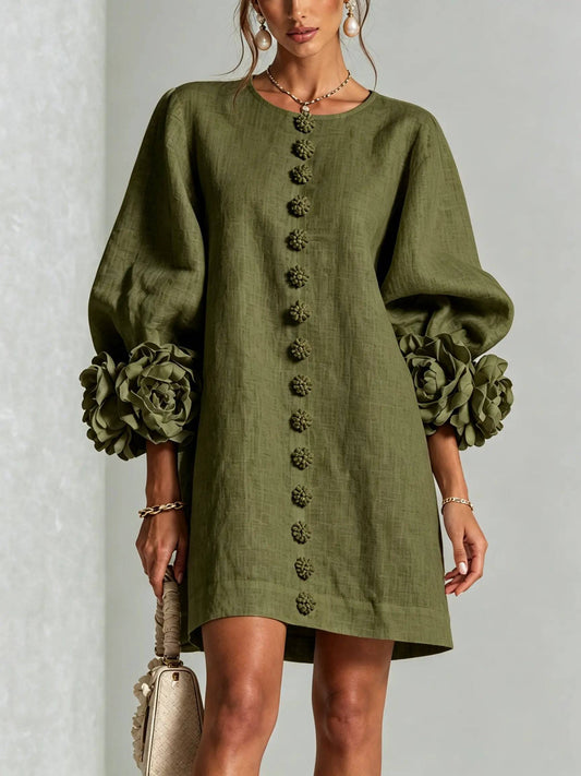 Mini Camisero Floral Verde Oliva