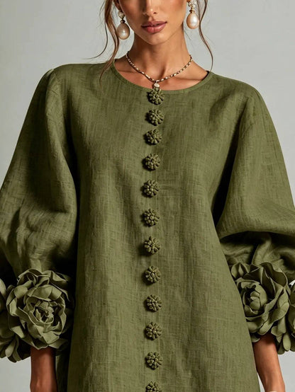 Mini Camisero Floral Verde Oliva