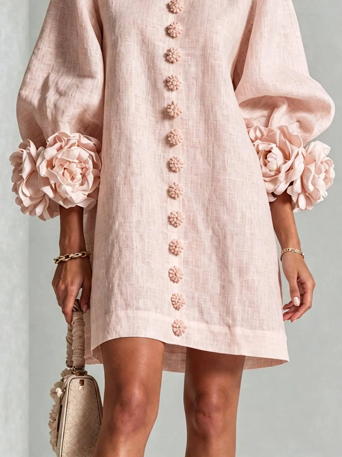 Mini Floral Rosa con Botones