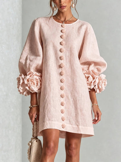 Mini Floral Rosa con Botones