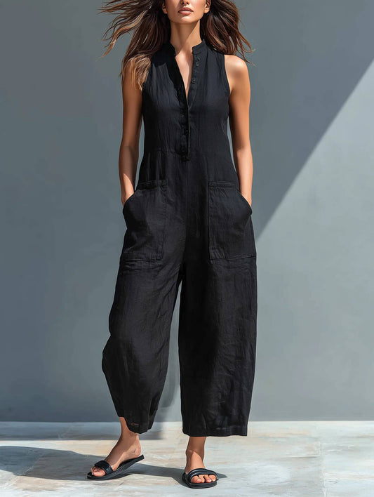 Adele | Jumpsuit Largo Fluido con Bolsillos