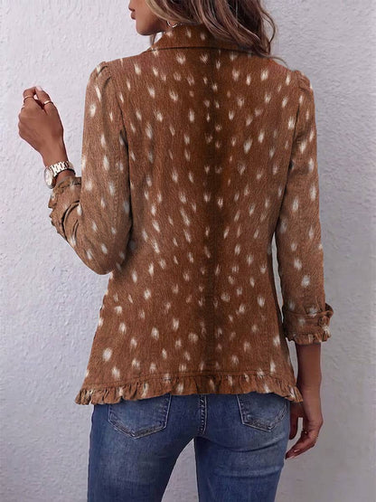 Nicolasa | Chamarra Estampado Animal con Volantes